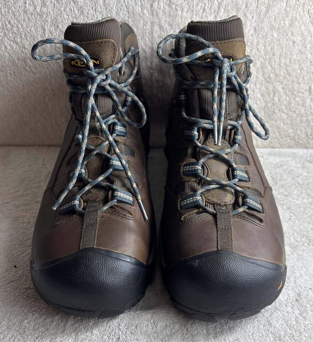 Keen Detroit Mid Steel Toe Waterproof Brown Leather Boot Men Size 14 # 1007004D